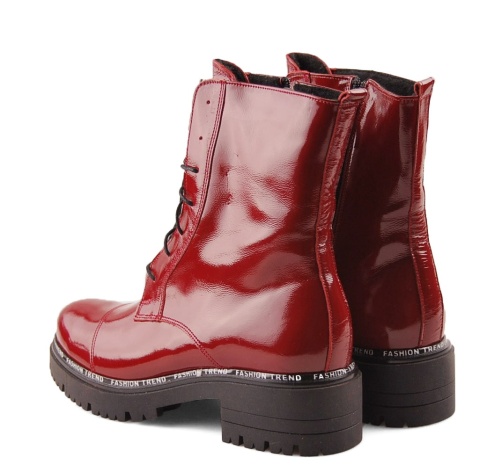 Morek 276 czerwone skórzane trapery