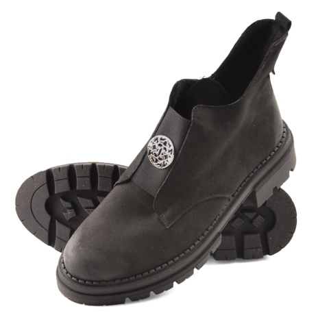 Olivetti B-251A czarne skórzane botki