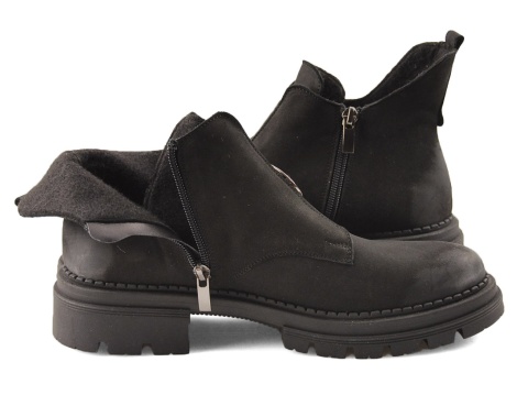 Olivetti B-251A czarne skórzane botki