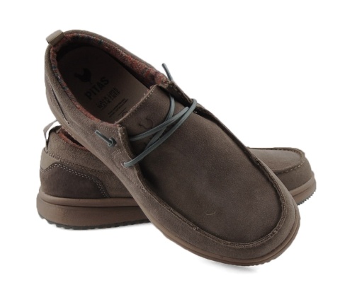 Pitas Padar szare skórzane półbuty