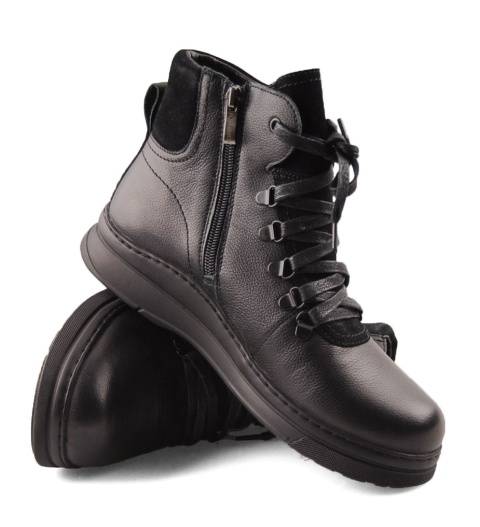 Pollonus 5-1459-003 czarne skórzane botki