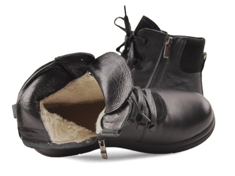 Pollonus 5-1459-003 czarne skórzane botki