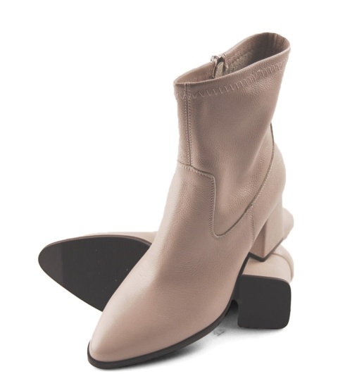 Sala 20756 beżowe skórzane botki Sala 20756 beżowe skórzane botki