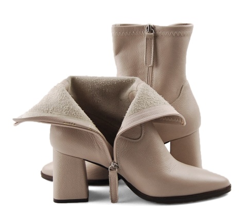 Sala 20756 beżowe skórzane botki Sala 20756 beżowe skórzane botki